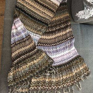 Beautiful patterned brown & purple scarf/wrap